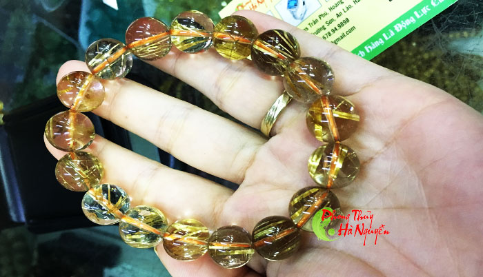 vòng thạch anh tóc vàng 12 ly